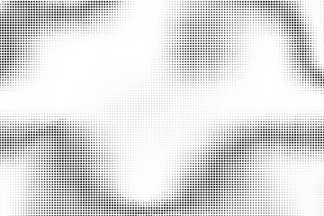 Dot halftone gradient background. Circle grid background. Black and white dotted wave pop art texture