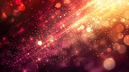 Glowing red and yellow particles move quickly against a dark background in this abstract motion blur.