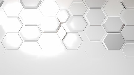 Abstract white background with hexagon pattern - obrazy, fototapety, plakaty