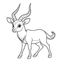 Line art of antelope vector 