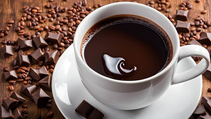Fototapeta premium cup of coffee with beans