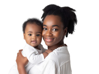 Obraz premium mother holding baby with love isolated on white background PNG