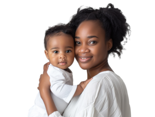 mother holding baby with love isolated on white background PNG