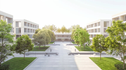 Naklejka premium campus building in the park