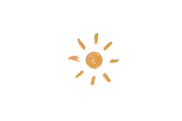 Orange pencil strokes isolated on transparent background