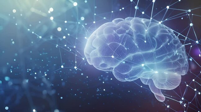 digital brain technology with particle molecule connection