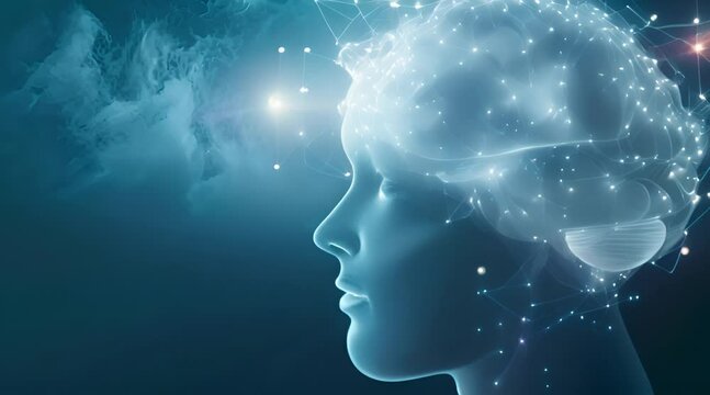 human brain technology with digital particle connection