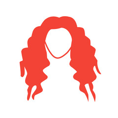Fototapeta na wymiar Beautiful wavy, red, blonde and pink hairstyles, vector illustration.