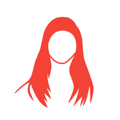 Beautiful wavy, red, blonde and pink hairstyles, vector illustration.