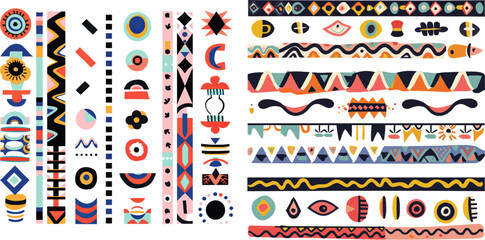 A set of pattern border line abstract, geometric shapes