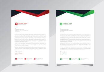 Letterhead design for business, company letterhead template, A4 letter head design, blue and green color letterhead. vector eps 10	