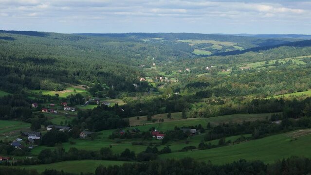 Beautiful Landscape Forest Mountains Bieszczady Bircza Aerial View Poland