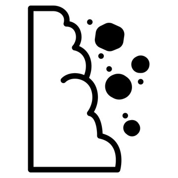 black avalanche falling from cliff clip art preview