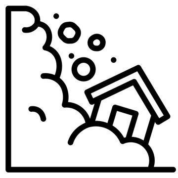 house buried landslide disaster icon clip art preview