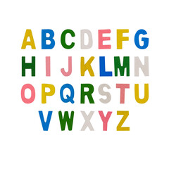 Cutout of isolated colorful wooden alphabet letters set with the transparent png	