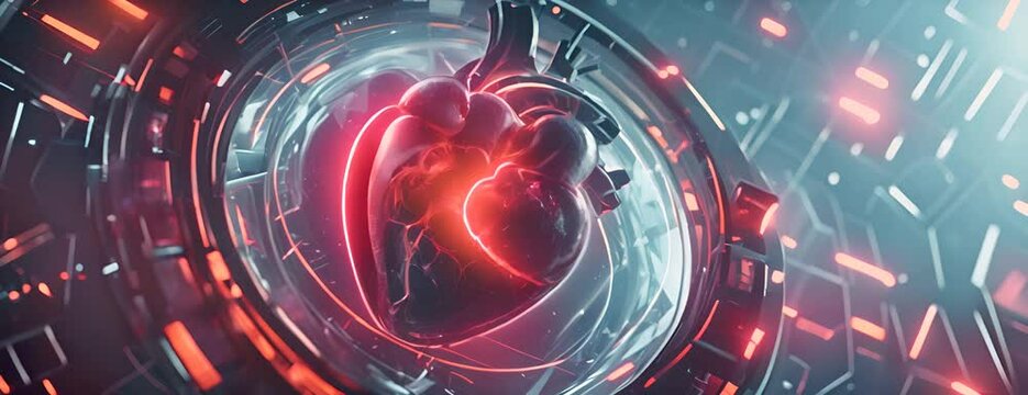 technology heart illustration