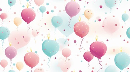  Seamless Birthday Pattern In Pastel Color