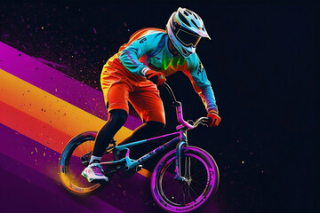 Naklejka premium Olympic - BMX Racing Illustration Sketch