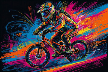 Olympic - BMX Racing Illustration Sketch - obrazy, fototapety, plakaty