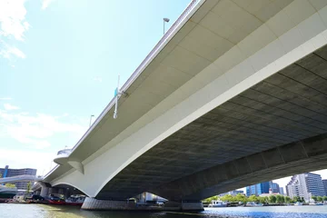Fototapete Rund 信濃川から柳都大橋を見上げる（新潟県） © UI_forever
