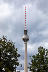 September 2022 - Popular Alexanderplatz square with iconic TV tower in Berlin, capital of Germany,...