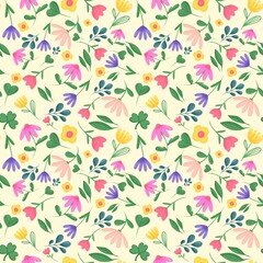 Seamless pattern flower summer color