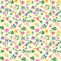 Seamless pattern flower summer color