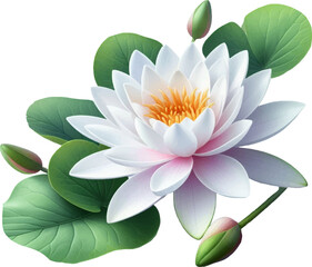Water  Lily Tree Vector Illustration