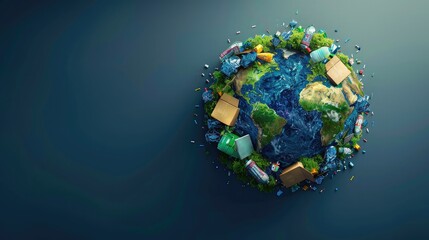 Greeting Card and Banner Design for Social Media or Educational Purpose of National Recycling Day Background