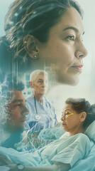 Beruf Krankenschwester im Portrait Marketing Berufsdarstellung Pflegeberufe und soziale Berufe bei der Arbeit Generative AI