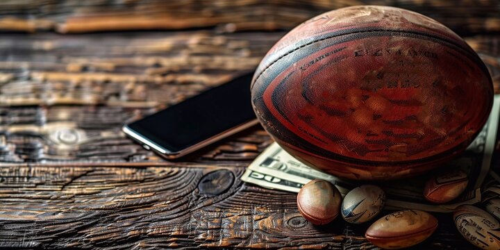 close up view of dollar banknotes in baseball glove near toy soccer ball, laptop and basketball ball isolated on white, sports betting concept