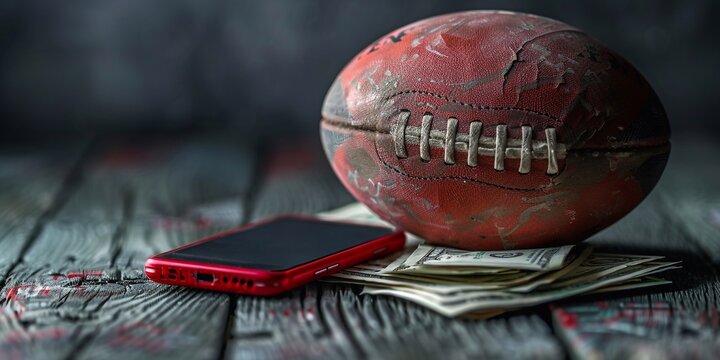 close up view of dollar banknotes in baseball glove near toy soccer ball, laptop and basketball ball isolated on white, sports betting concept