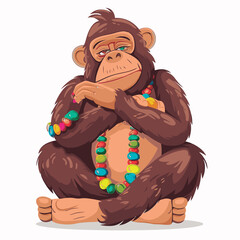 Vector cartoon bored ape character