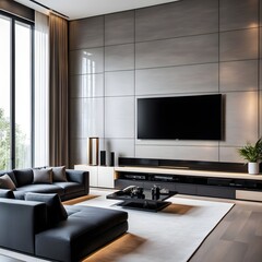 Luxury room interior with big LCD