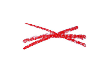 red pencil strokes isolated on transparent background