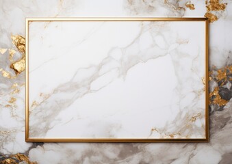 Marble white and gold frame