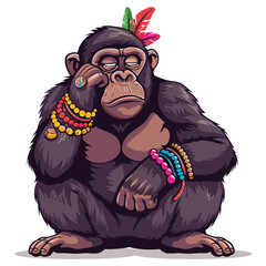 Vector cartoon bored ape