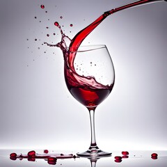 Fototapeta premium red wine glass with white background