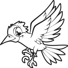 Bird coloring pages. Bird outline vector for coloring book