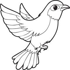 Bird coloring pages. Bird outline vector for coloring book
