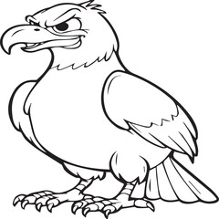 Bird coloring pages. Bird outline vector for coloring book