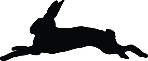 Running rabbit silhouette. © Trey