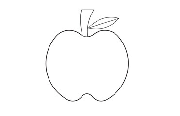 Delicious apple line art icon for apps and websites
