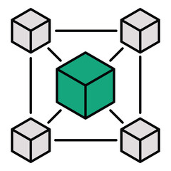 interoperability icon, integration icon, data exchange icon, compatible systems icon. Editable Stroke Icon.
