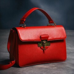 red leather bag