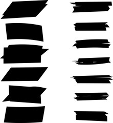 Highlighter line marker strokes lines isolated on white background vector set. Hand drawn black highlight marker lines. Marker pen highlight strokes.