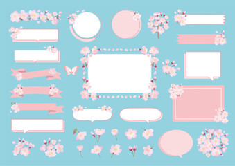 春の桜 フレームイラストセット