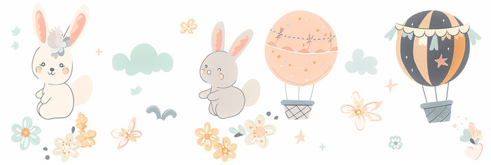 Elevate your Easter designs with our Bunny clip art: Classic, modern, or cute and cartoonish styles to suit any creative need