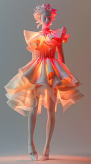 3d model of body in dress, ai