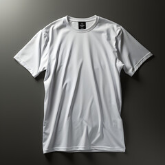 Blank White T-shirt with Hanger Isolated on Black Background. Short Sleeve T-shirt